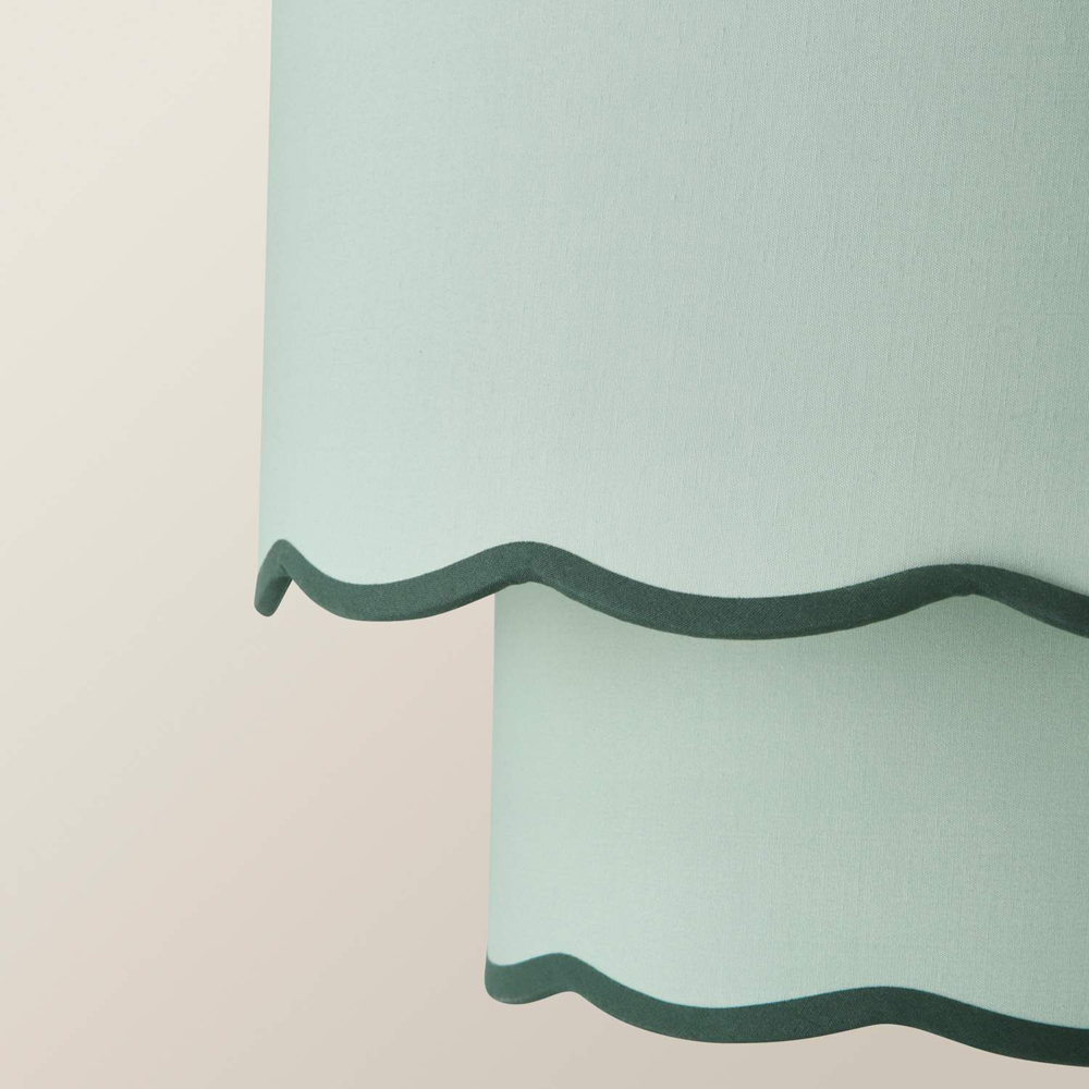 ValueLights Sloane 2 Tier Green Colour Clash Scalloped Shade Image 3