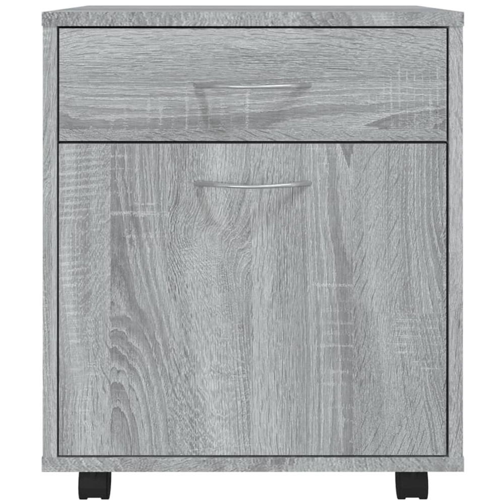 vidaXL Single Drawer Single Door Grey Sonoma Oak Rolling Cabinet Image 4