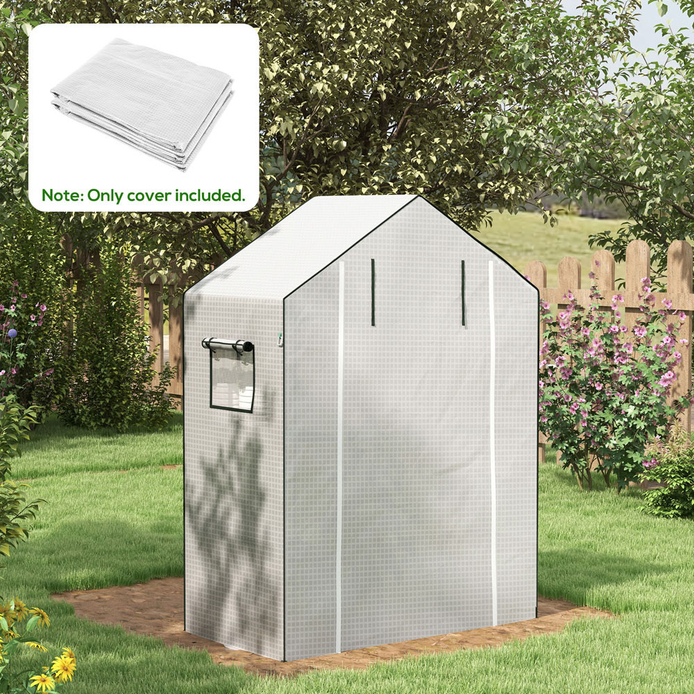 Outsunny White PE 4.5 x 2.3ft Replacement Greenhouse Cover Image 2