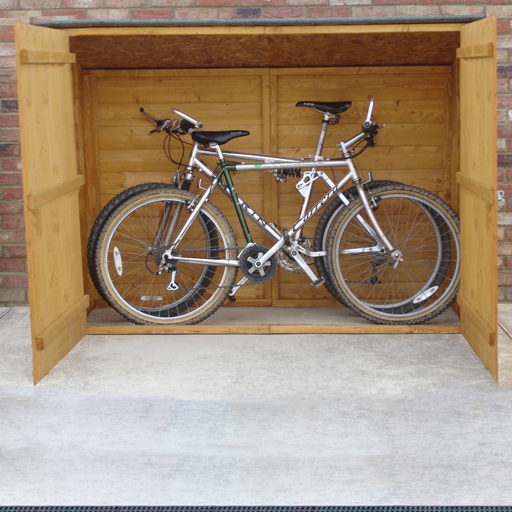Shire 6.14 x 2.3ft Double Door Shiplap Pent Bike Shed Image 6