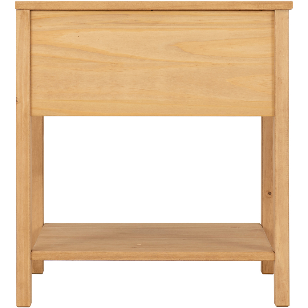 Seconique Corona Distressed Wax Pine and Rattan Effect Side Table Image 5