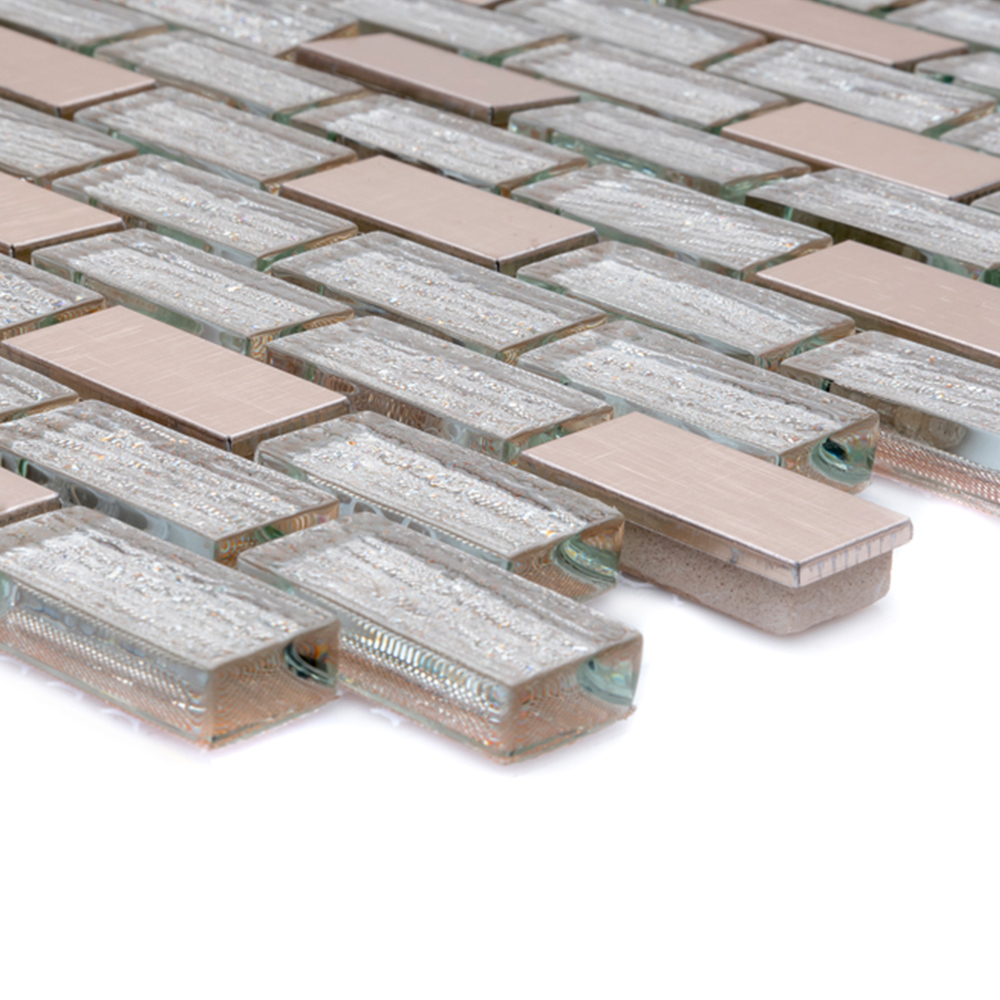 House of Mosaics Elysee Rose Gold Mosaic Tile Sheet Image 4