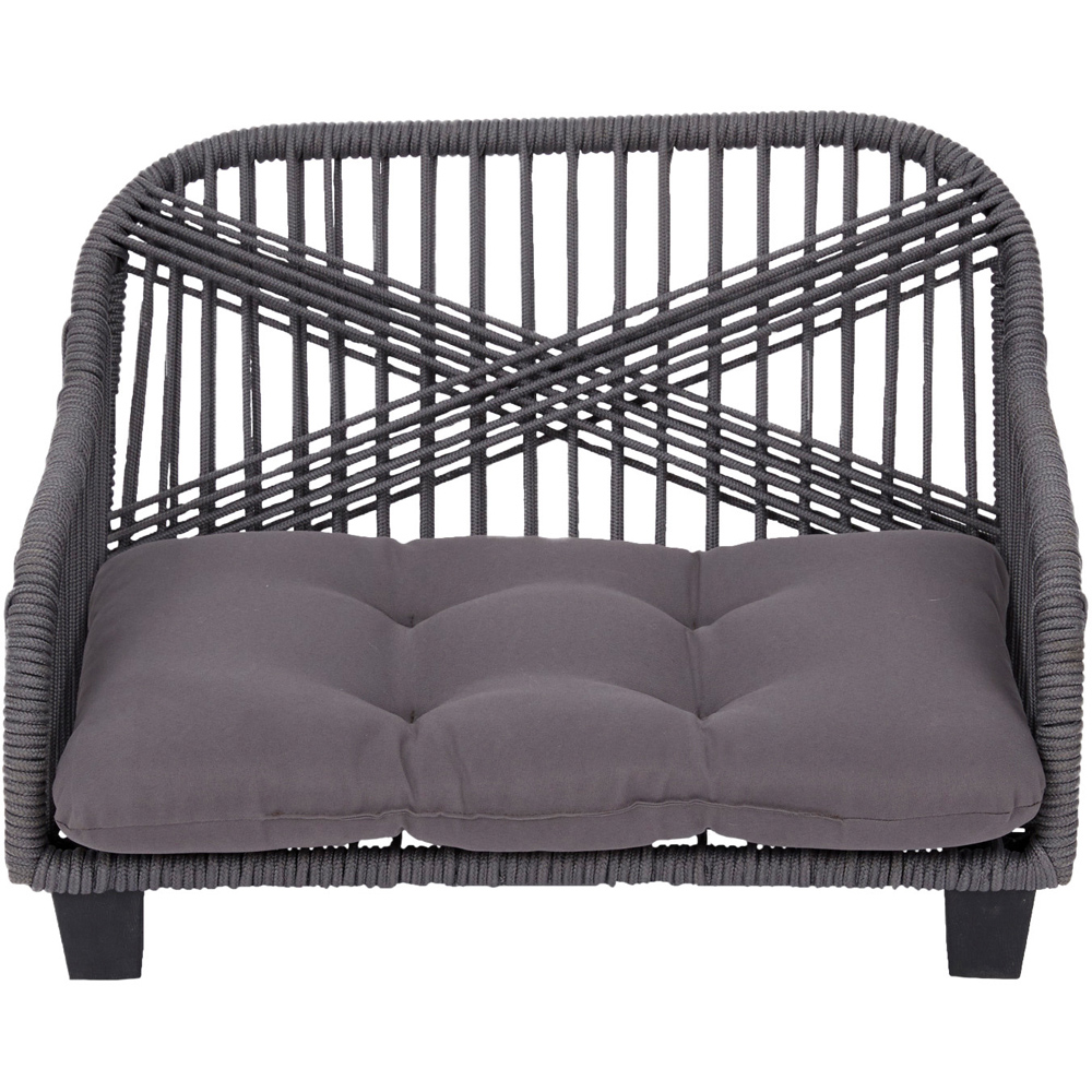 Teamson Pets Rope Woven Water Resistant Pet Bed Settee with Cushion Image 3