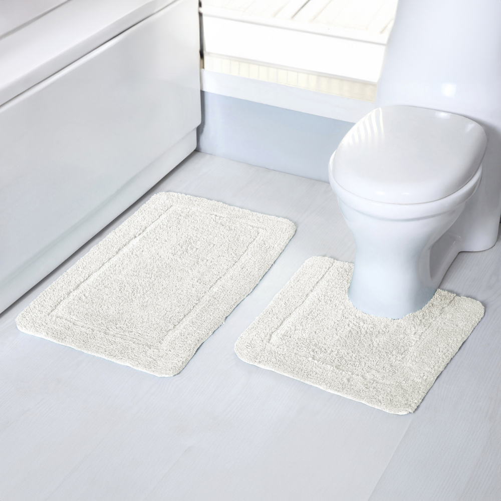 Mayfair Cream Micro Fibre Bath Mat Set Image 2