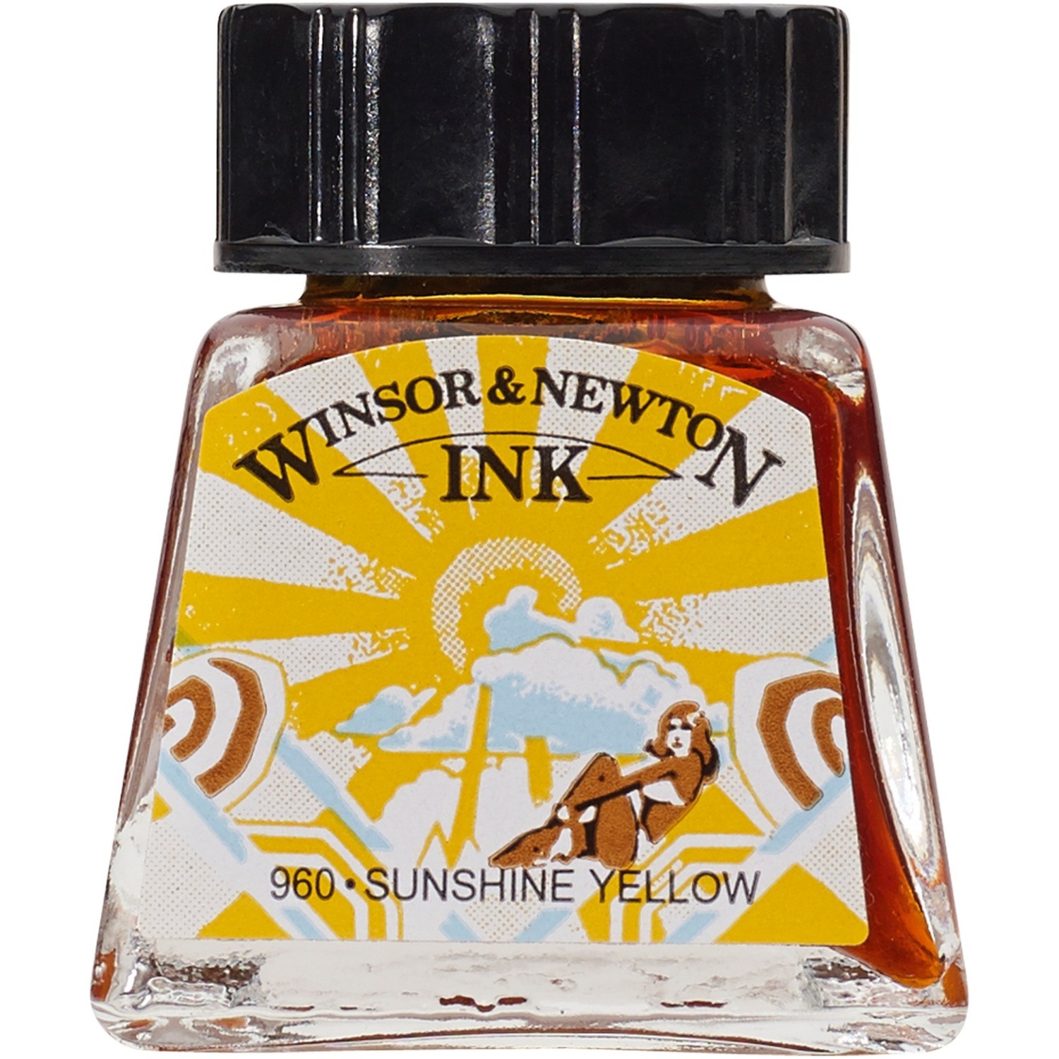 Winsor and Newton 14ml Drawing Ink - Sunshine Yellow Image 1