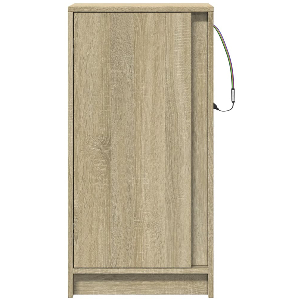 vidaXL Single Door Sonoma Oak Sideboard with RGB LED Lights Image 6