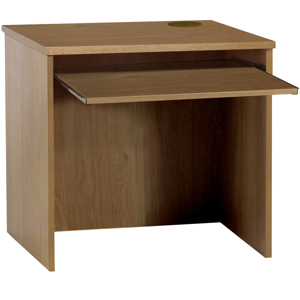 R White Cabinets Home Office Desk with Keyboard Tray Brown Image 2