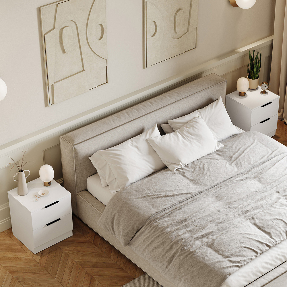 VIDA DESIGNS Trega 2 Drawer White Bedside Cabinet Set of 2 Image 4