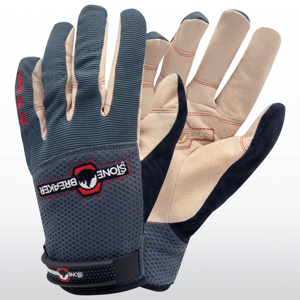 StoneBreaker Large Charcoal Trades Nailbender Work Gloves Image 3