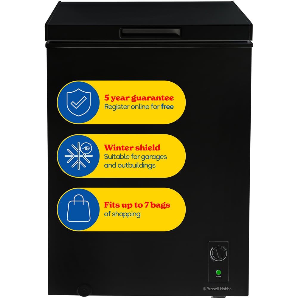 Russell Hobbs RH142CF0E1B Black 143L Chest Freezer Image 5