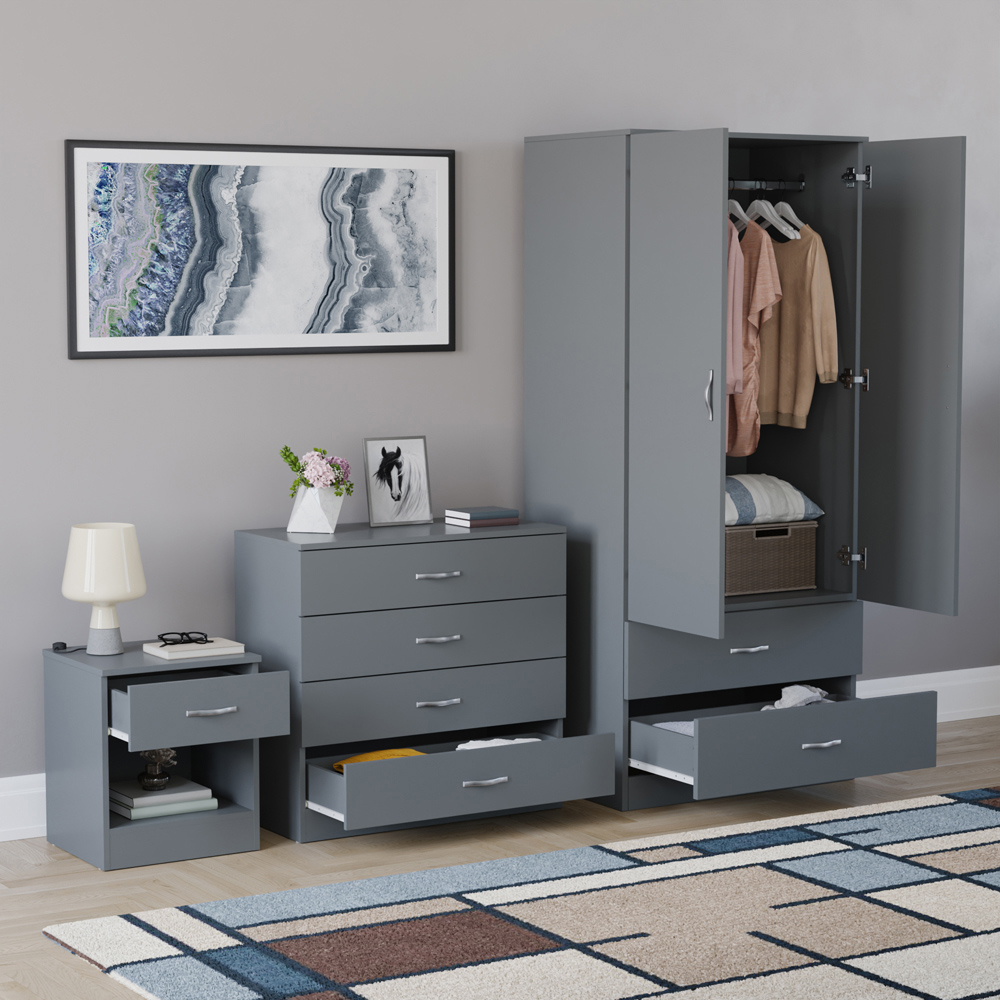 VIDA DESIGNS Riano Grey 3 Piece Bedroom Furniture Set Image 5