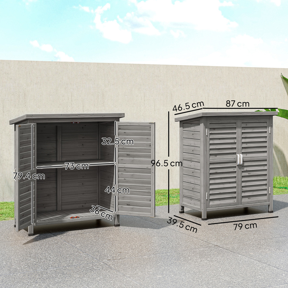 Outsunny 3 x 1.5ft Grey Wooden Garden Shed Image 9