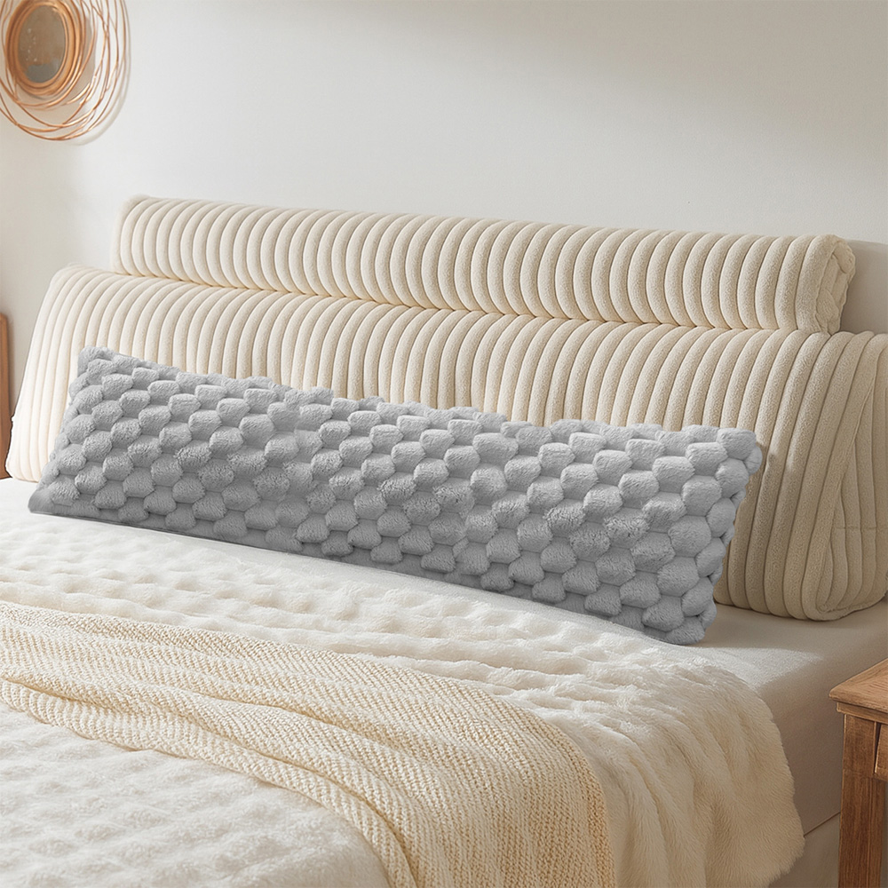 Velosso Silver Chunky Popcorn Bolster Pillow 137 x 40cm Image 2