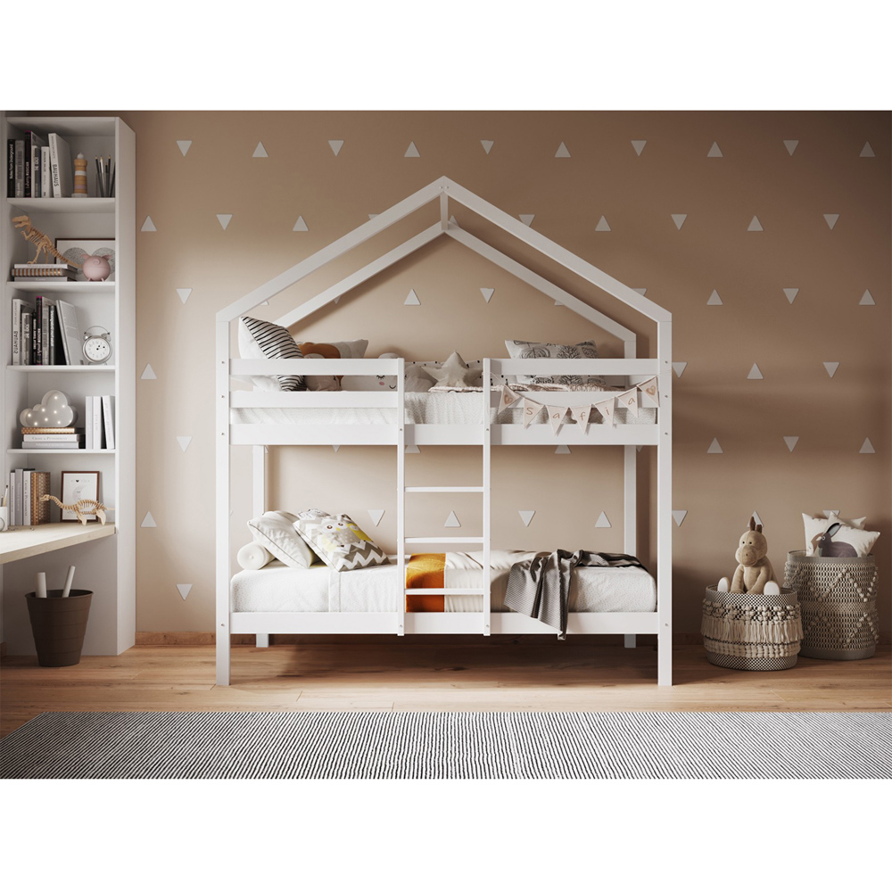 Flair White Wooden Nest House Bunk Bed Image 3