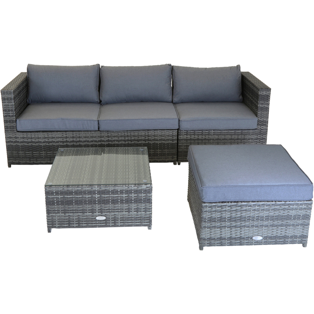Charles Bentley 4 Seater Grey Corner Sofa Lounge Set Image 3
