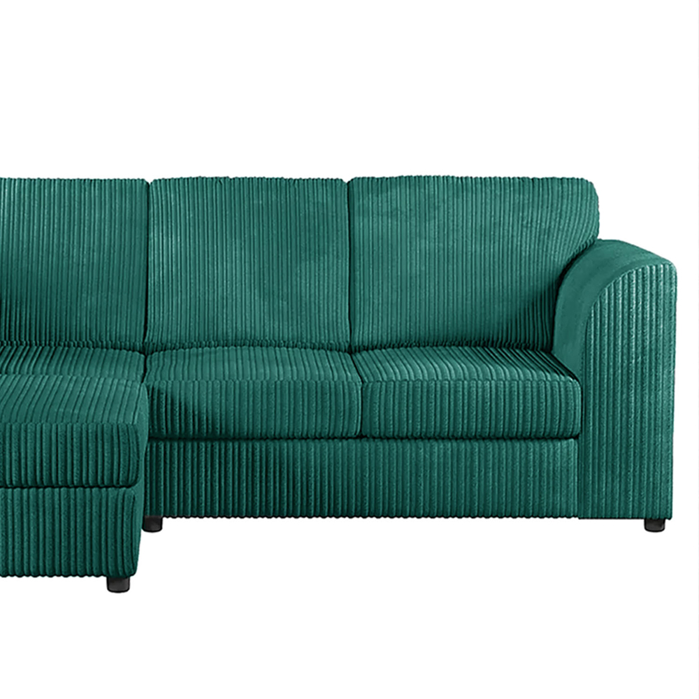 Luxor 4 Seater Teal Jumbo Cord L-Shape Left Hand Corner Sofa Image 4