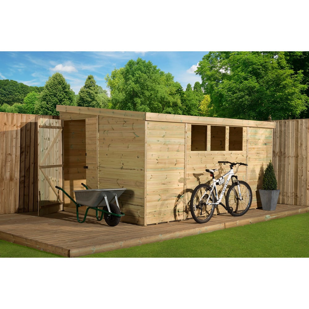 Empire Sheds 3000 9 x 8ft Tongue and Groove Wooden Pent Garden Shed Image 3
