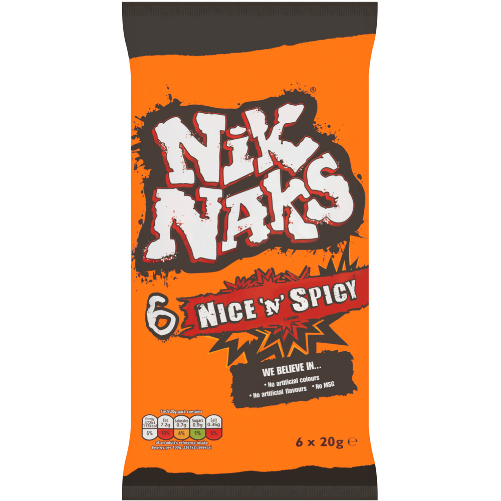 Nik Naks Nice 'N' Spicy Flavour 6 x 20g Image 1