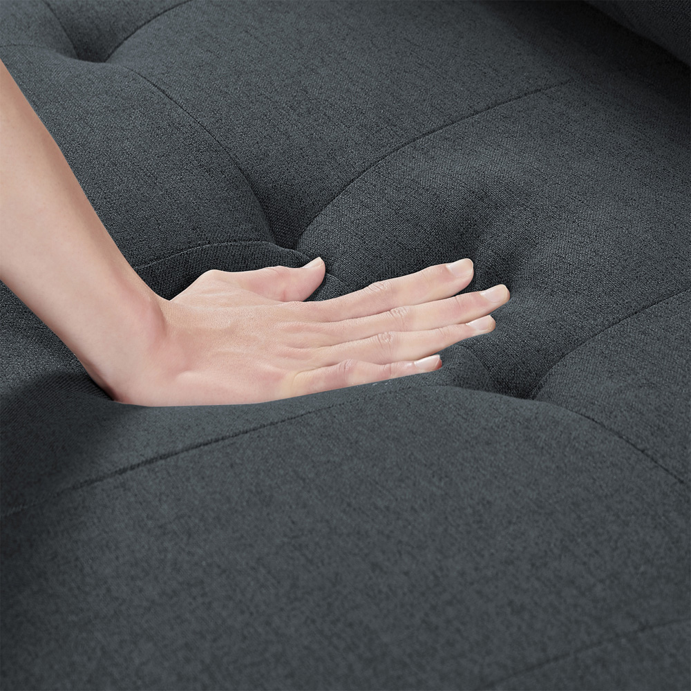 Furniture One 3 Seater Dark Grey Linen Corner Storage Sofa Bed Image 6