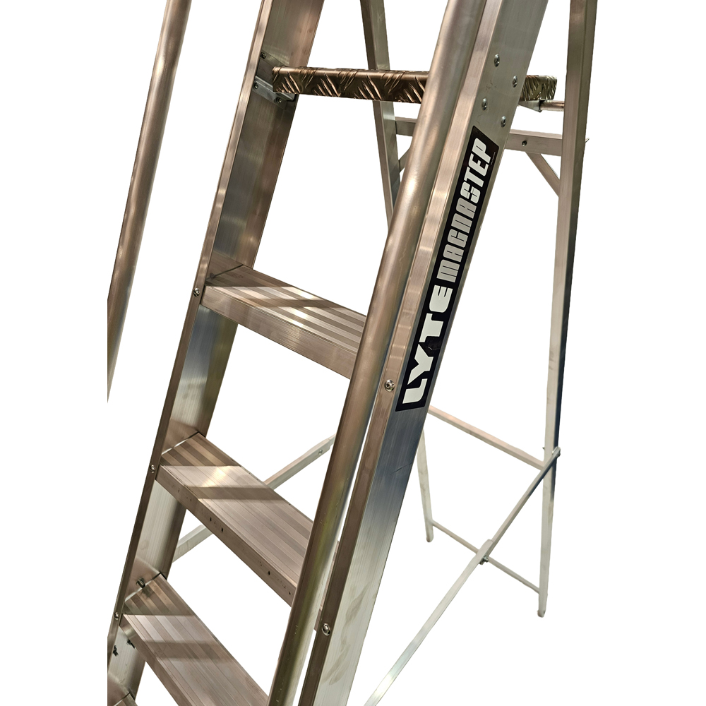 Lyte Ladders and Towers MagnaStep 5 Tread Aluminium Platform Step Ladder with Handrails Image 3