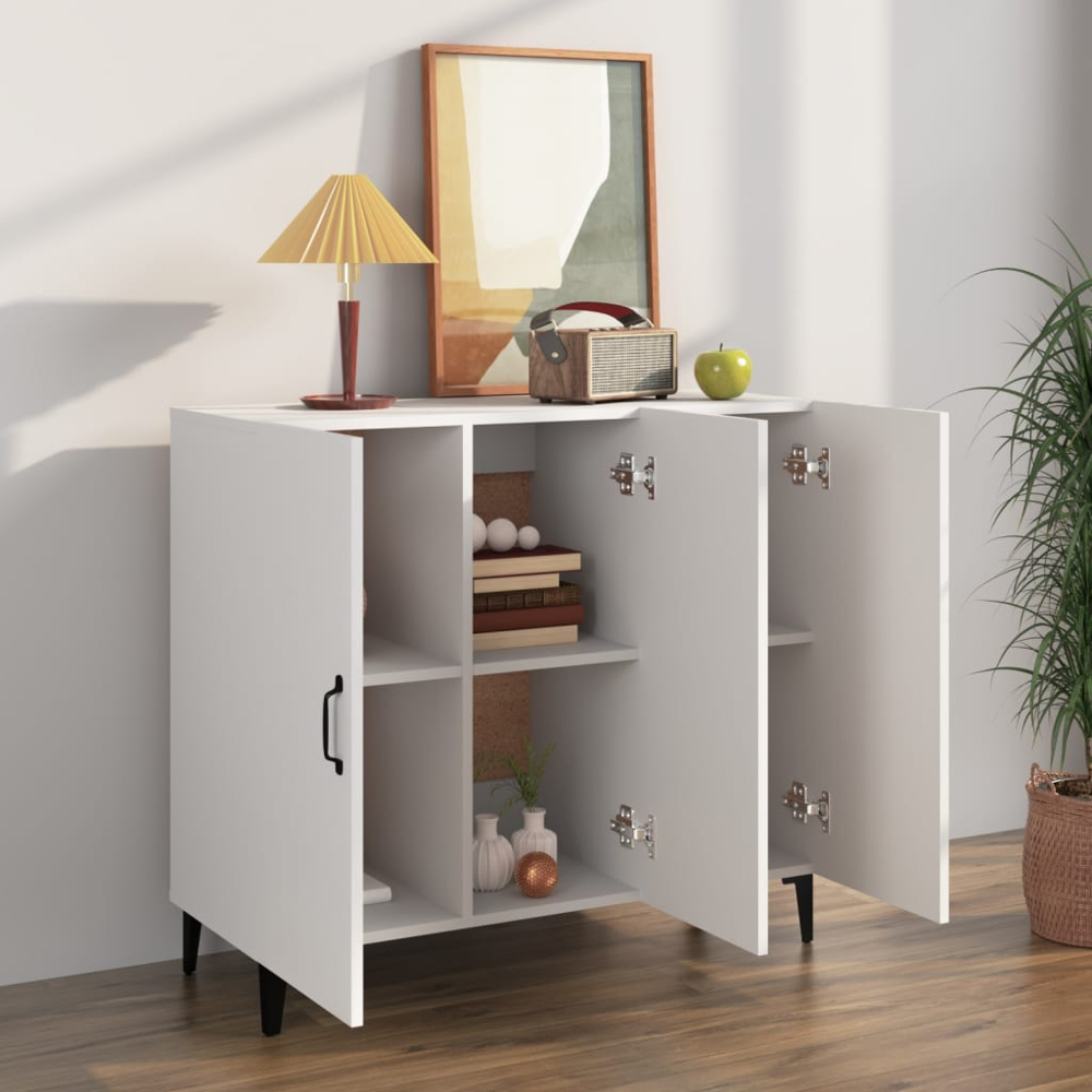 vidaXL 3 Door White Sideboard Image 7