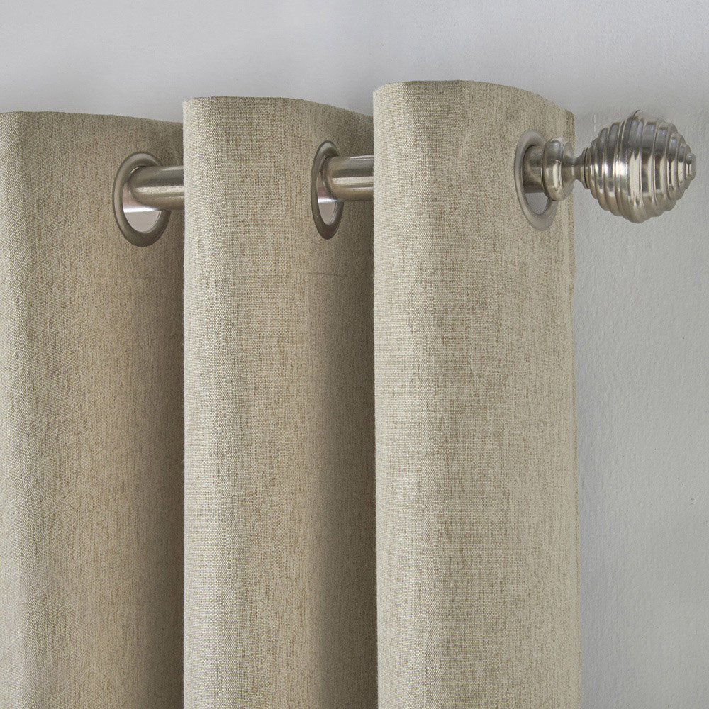 Alan Symonds Beige Linen Look Blackout Ring Top Eyelet Curtains 229 x 229cm Image 3