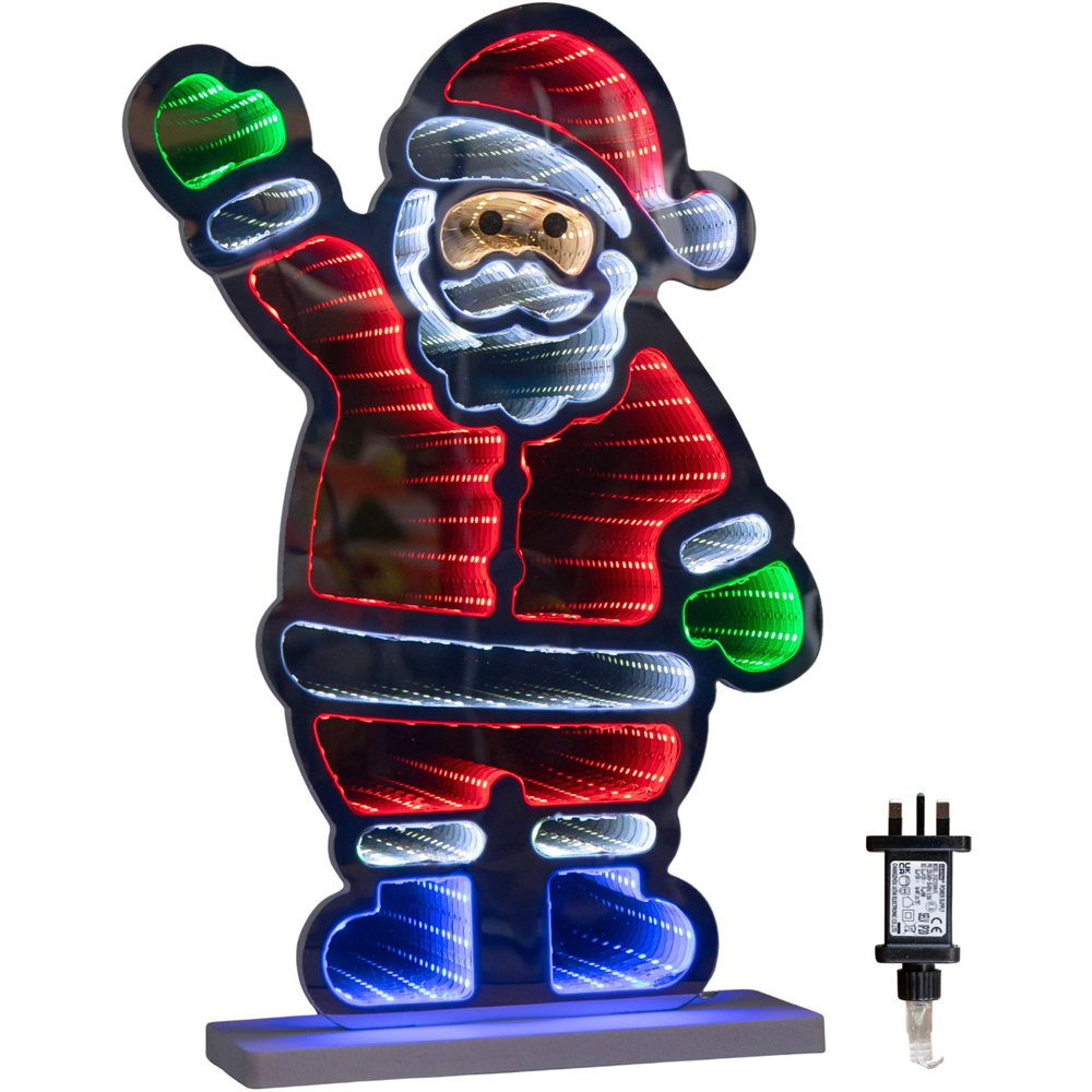 Samuel Alexander Multicolour LED Light Up Waving Santa Infinity Christmas Decoration 40cm Image 2