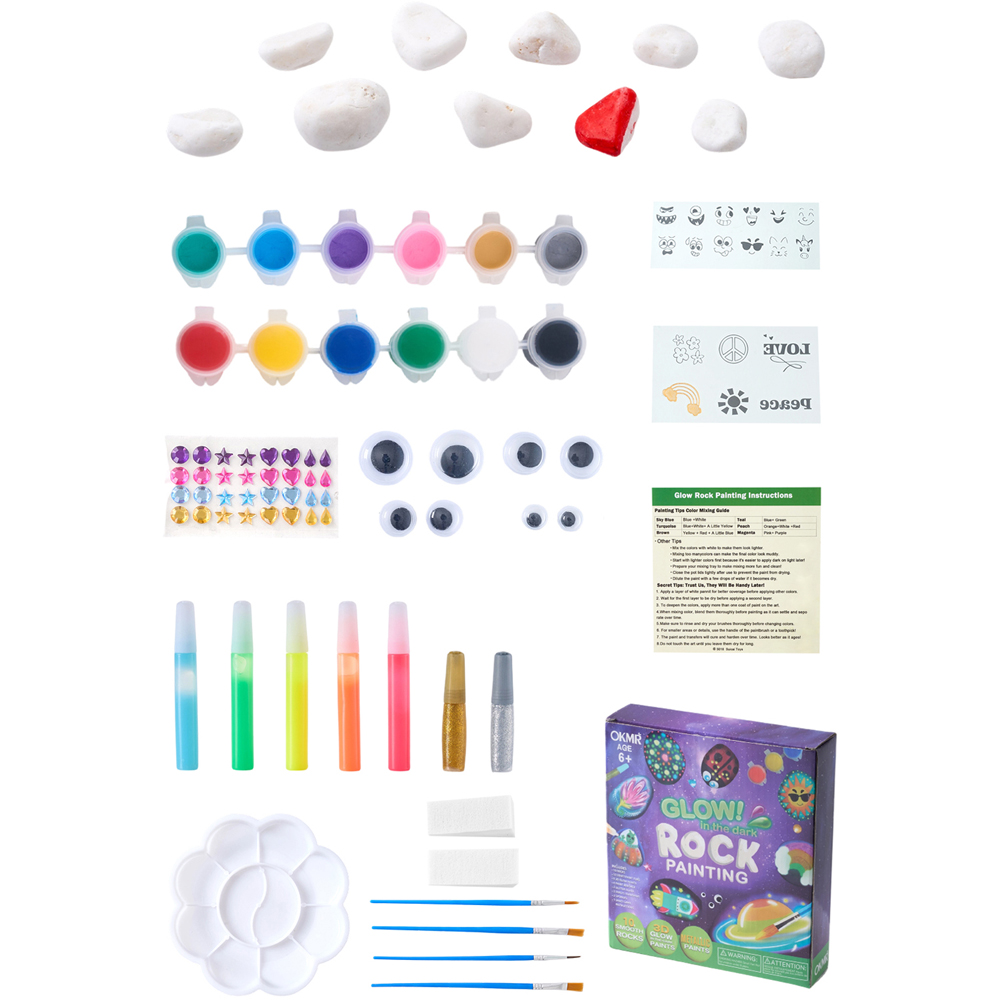 H&O Direct Glow-in-the-dark Kids DIY Rock Painting Kit Image 2