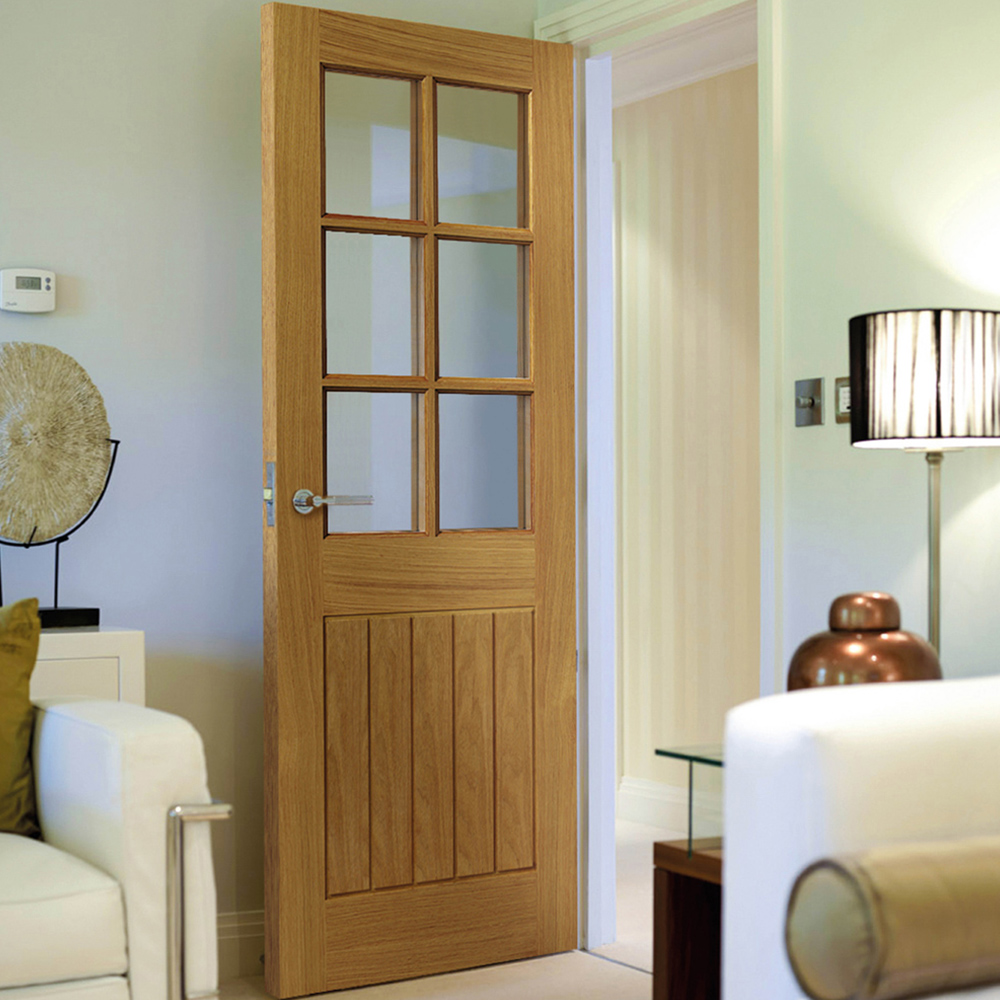 JB Kind Thames Cottage Oak 6 Glazed Internal Door 2040 x 726mm Image 2