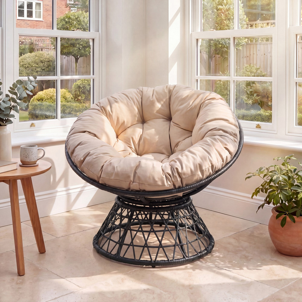 Artemis Home Liora Grey Swivel Papasan Chair Image 4