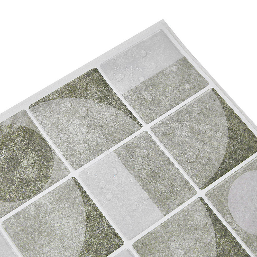 Living and Home Geometric Retro Camel Peel and Stick Wall Tile Sticker 10 Pack Image 7