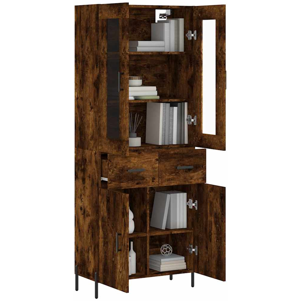 vidaXL 4 Door 2 Drawer 7 Shelf Smoked Oak Highboard Image 3