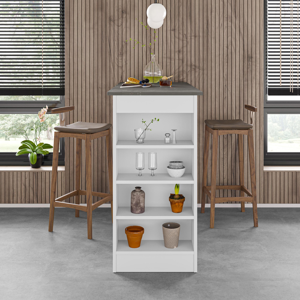 Decortie Swallow 4 Shelf Retro Grey Bar Table Image 4
