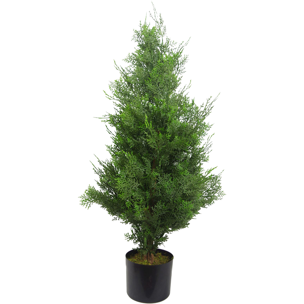 Botanik Cypress Cedar Topiary Artificial Tree in Pot 3ft Image 1