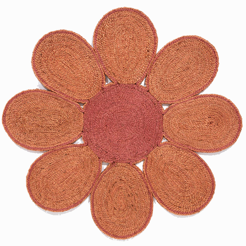 Spinningfields Pink Jute Rug 120 x 120cm Image 1