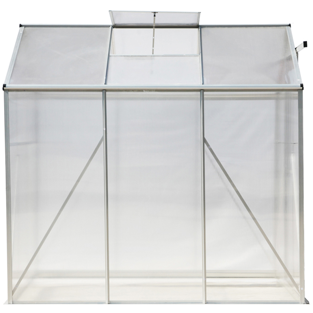 Living and Home 6 x 6ft Aluminium Polycarbonate Sliding Door Greenhouse Image 3