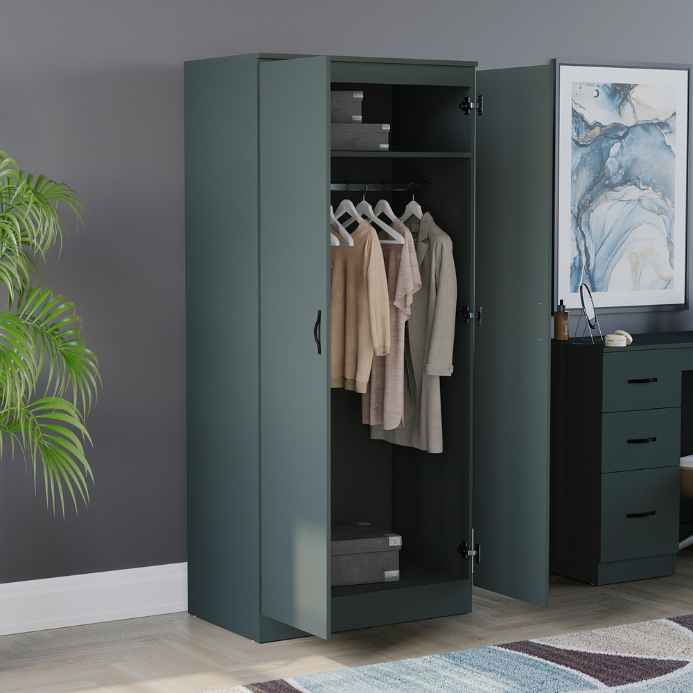 VIDA DESIGNS Riano 2 Door Green Wardrobe Image 6