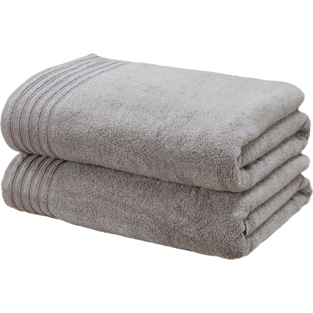 Rapport Home So Soft Charcoal Grey Cotton Bath Sheet Set of 2 Image 1