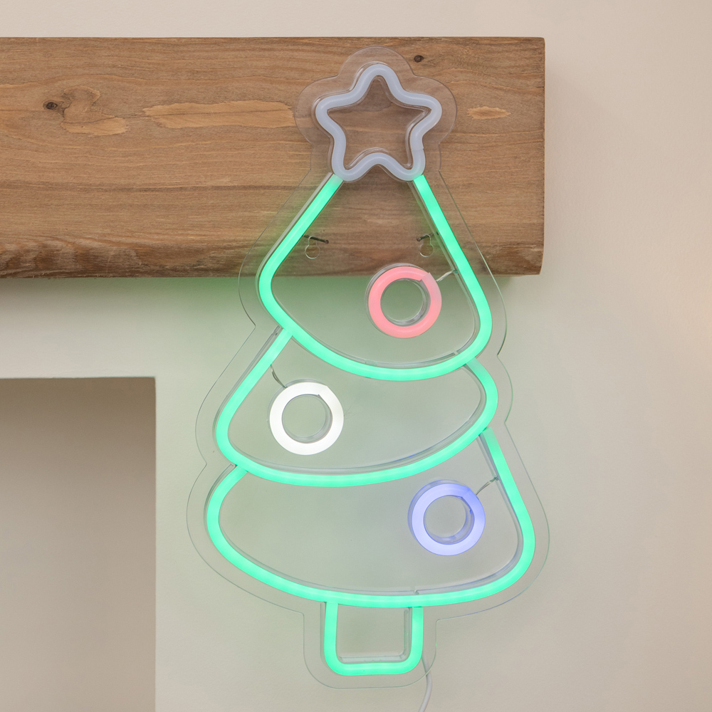 Samuel Alexander Multicolour LED Light-Up Neon Christmas Tree 40cm Image 5