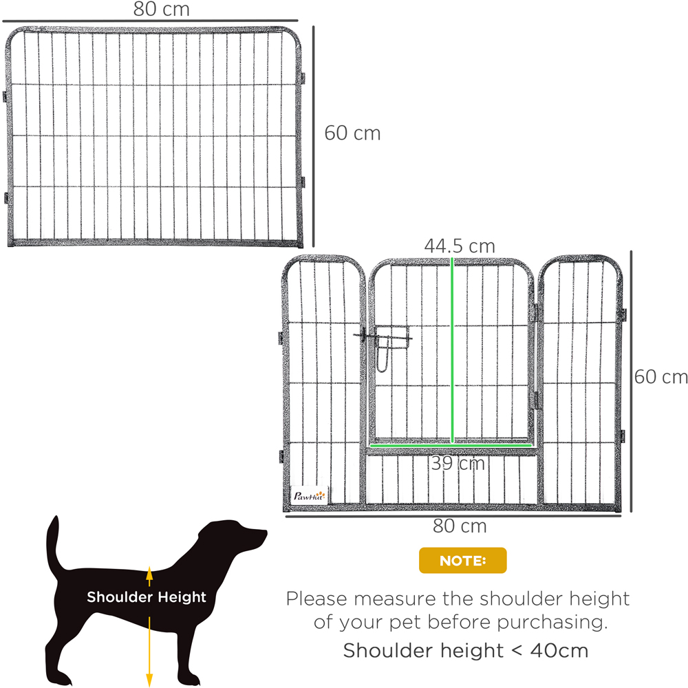 PawHut 16 Panel Dog Playpen with 2 Doors Image 8