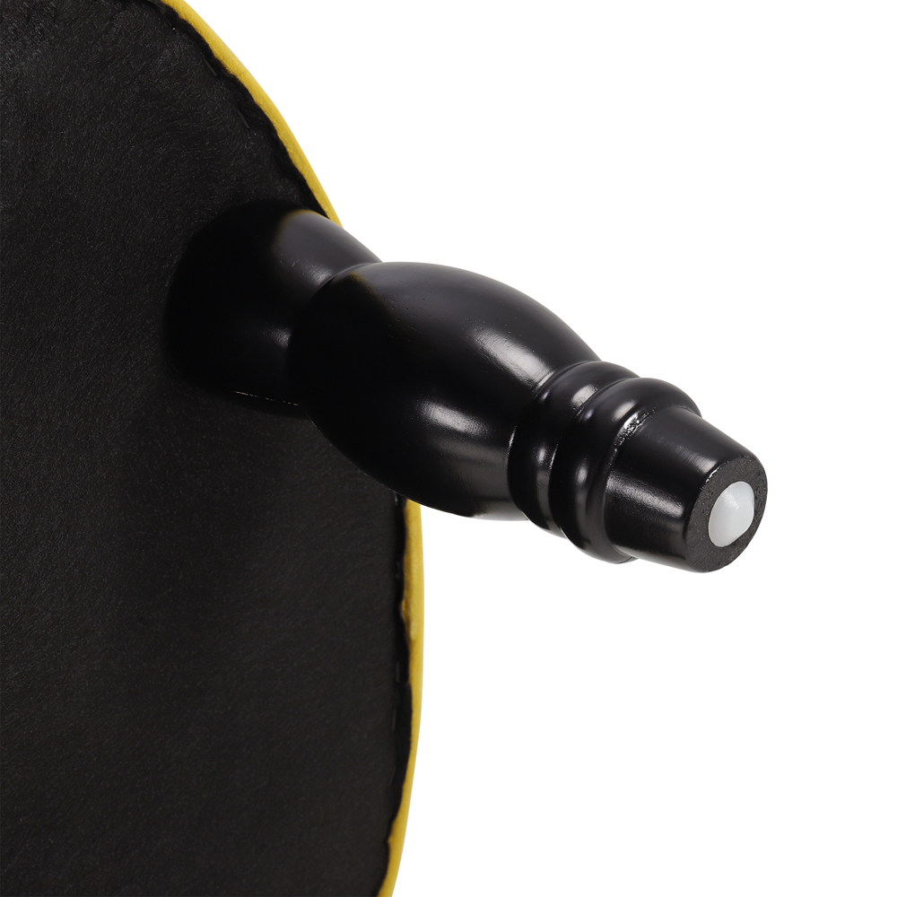Living and Home Yellow Round Velvet Tufted Buttoned Footstool Image 7