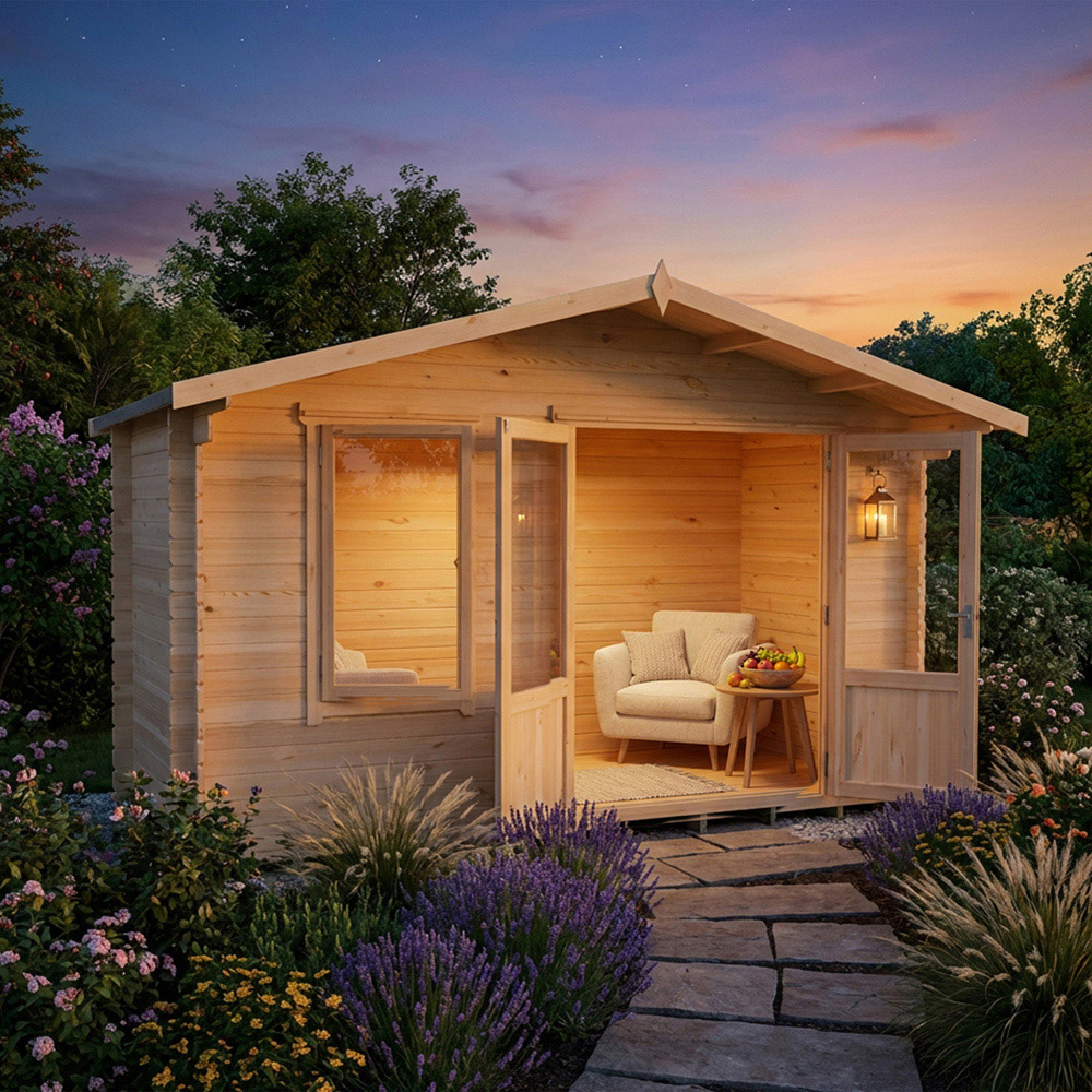 Shire Berryfield 13 x 6ft Apex Garden Log Cabin Image 6