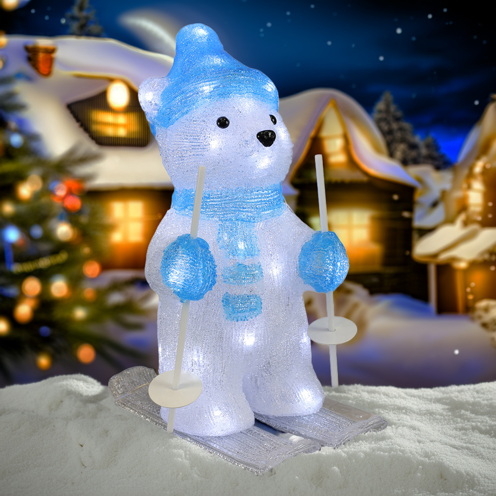 Acrylic Skiing Polar Bear Decoration Image 7