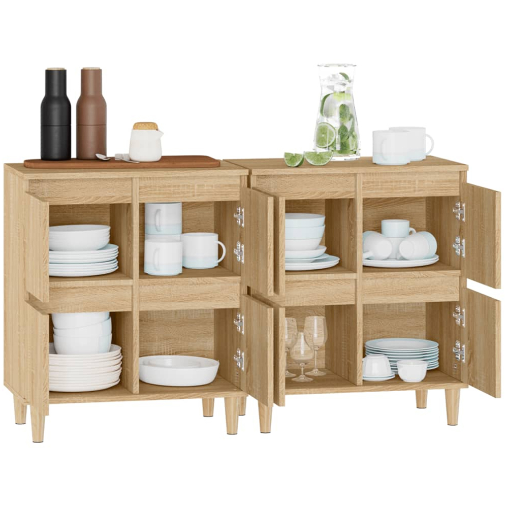 vidaXL 4 Door Sonoma Oak Sideboard Set of 2 Image 5