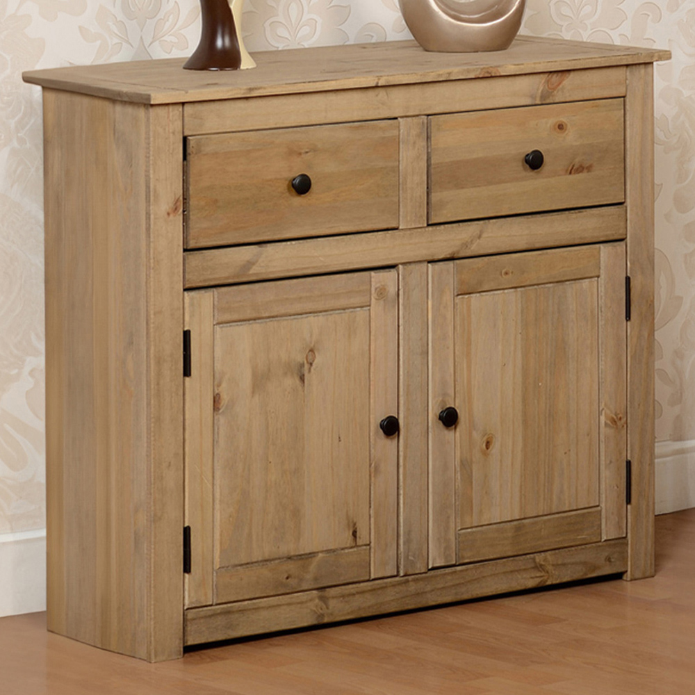 Seconique Panama 2 Door 2 Drawer Natural Wax Sideboard Image 1