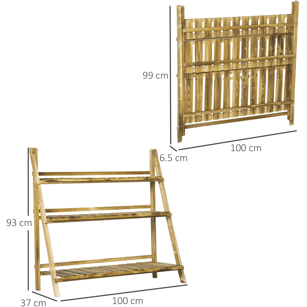 Outsunny 3-Tier Wooden Foldable Flower Pot Stand Image 8