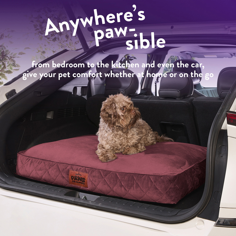 Slumberdown Medium Burgundy Padded Pet Bed Image 7