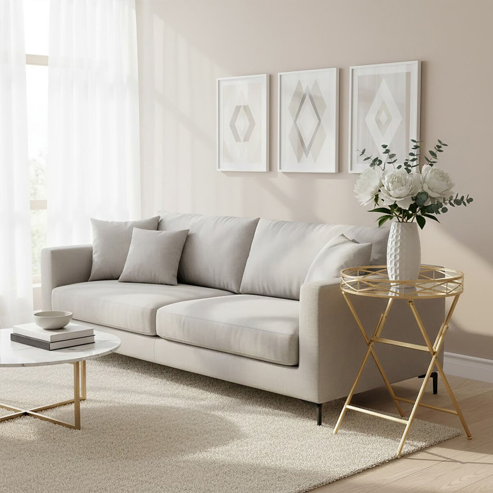 Premier Housewares Jolie Gold Round Tray Table Image 3