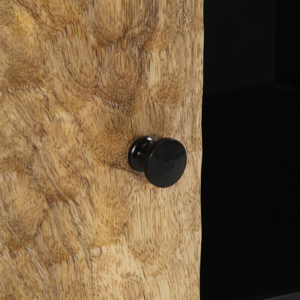 vidaXL 2 Door Natural Solid Mango Wood Side Cabinet Image 7