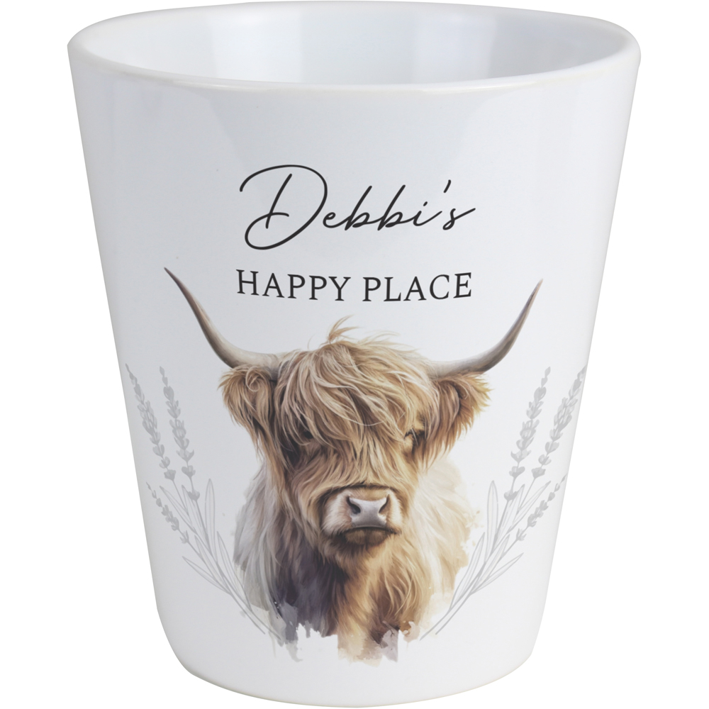 Personalised Memento Personalised Highland Cow Plant Pot Image 1